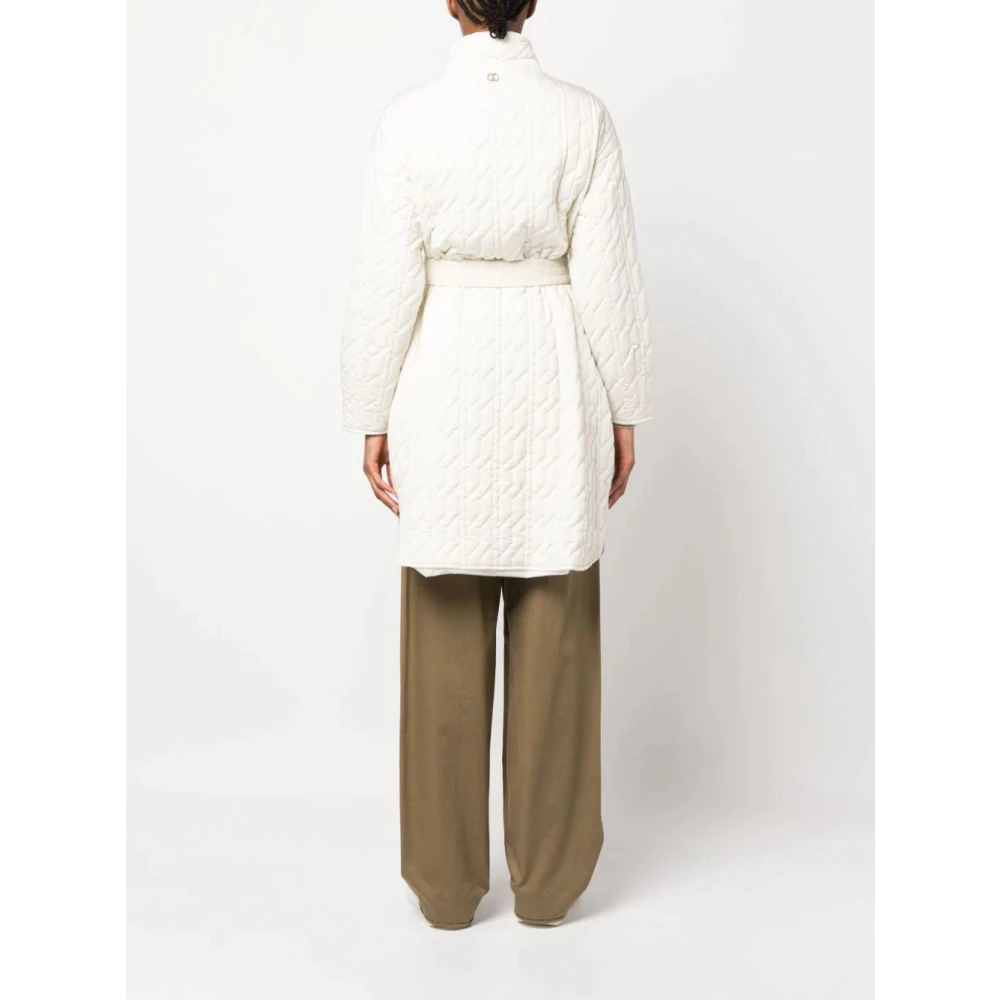 Twinset Gewatteerd jack met ovale riem White Dames