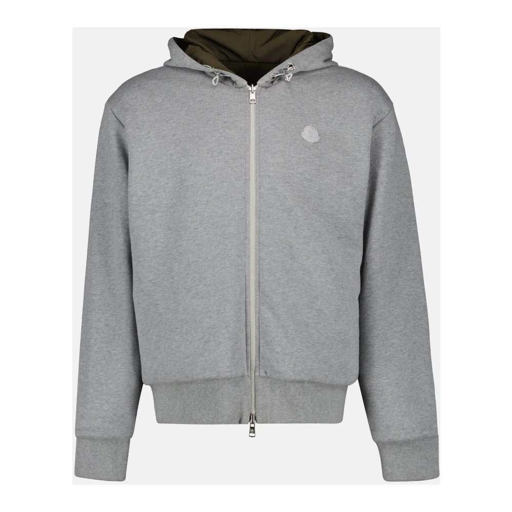 Moncler Reversible Zip Sweatshirt Oversize Hoodie Green Heren
