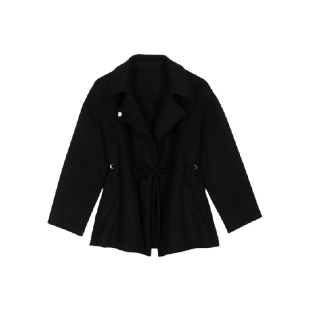BA&SH Elegante Kam Coat in Zwart Black Dames