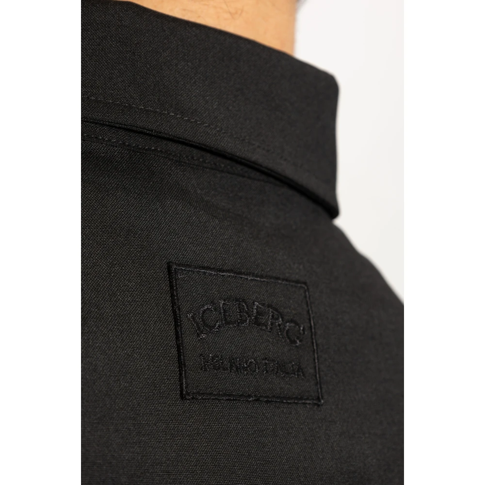 Iceberg Overhemd met zak Black Heren