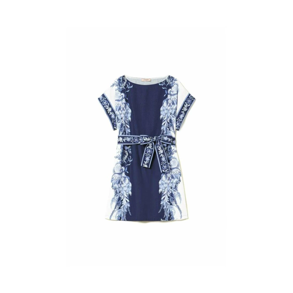 Twinset Korte Jurk Blue Dames
