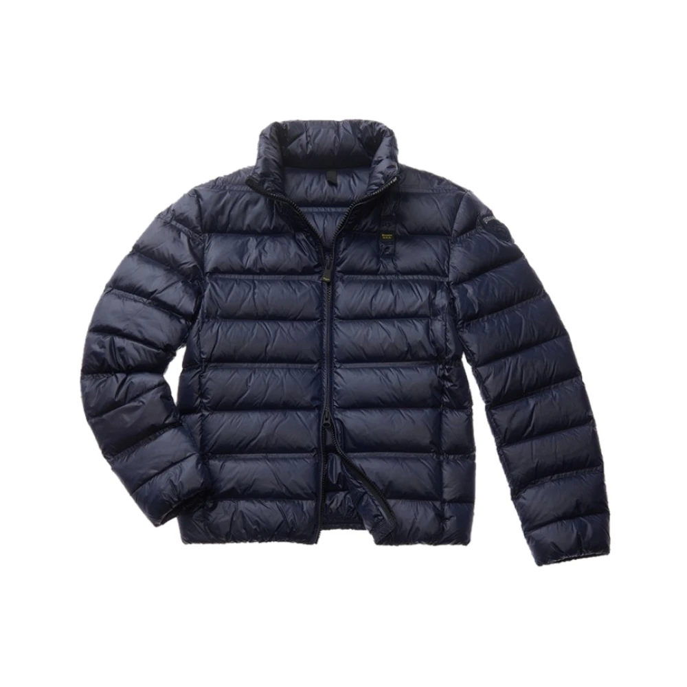 Blauer Blauwe Winterjas Met Capuchon Rits Blue Heren