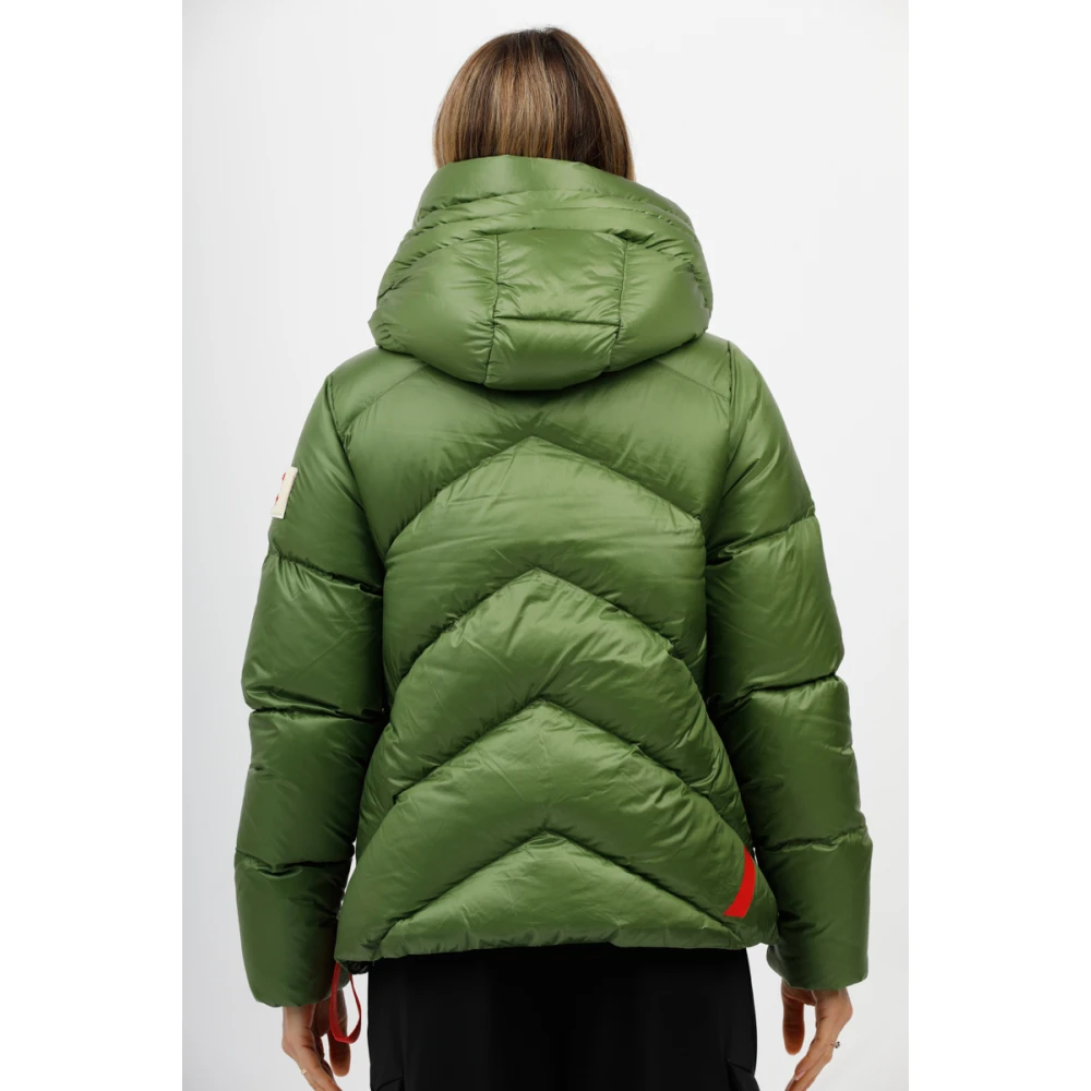 Afterlabel Korte glanzende nylonjas Helsinki Green Dames