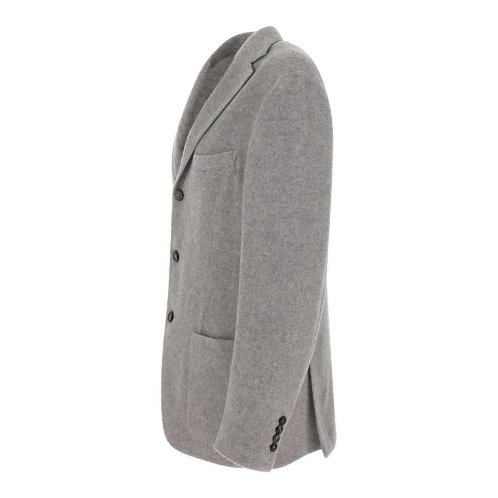 Eleventy Grijze Wol Kasjmier Blazer Zachte Jas Gray Heren