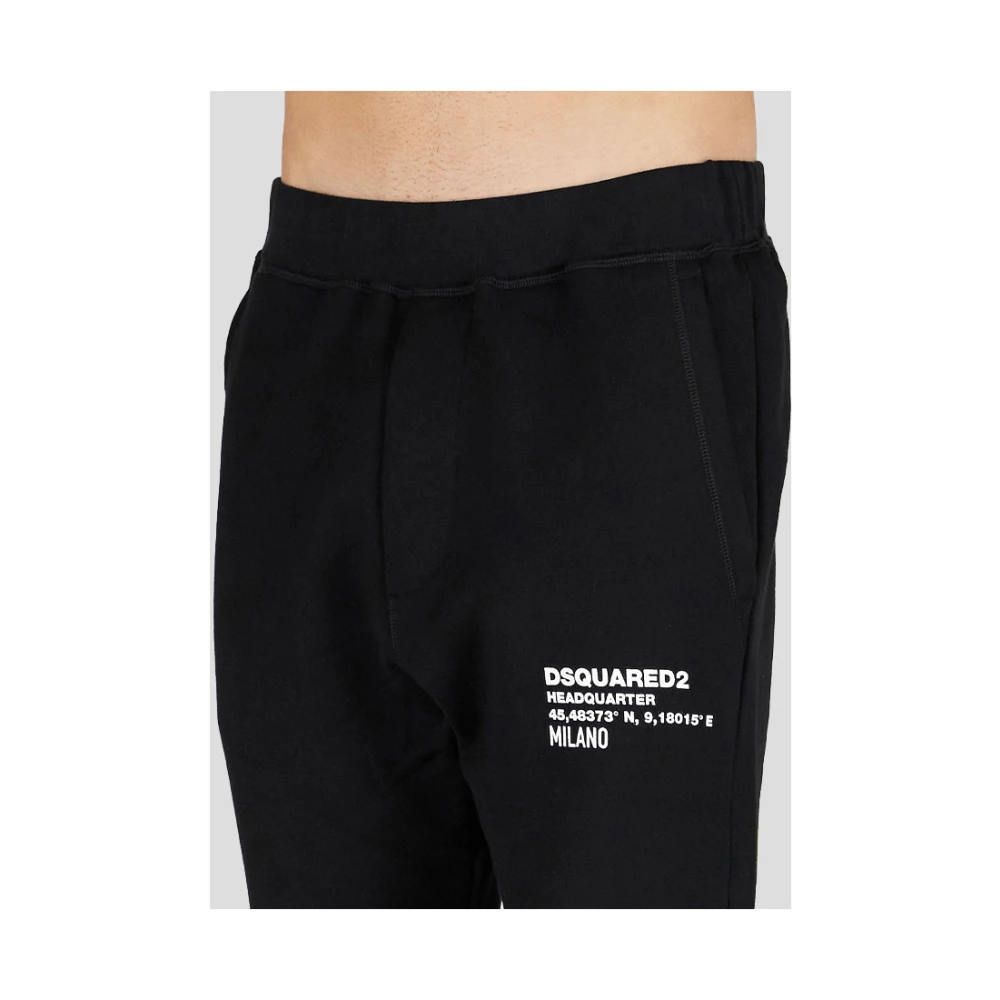 Dsquared2 Zwarte joggingbroek met witte print Black Heren