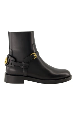 VLogo Svarta Läder Ankelboots