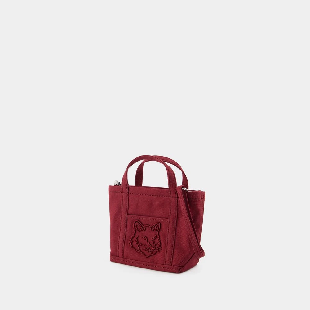 Maison Kitsuné Rode Fox Head Mini Shopper Tas Red Dames