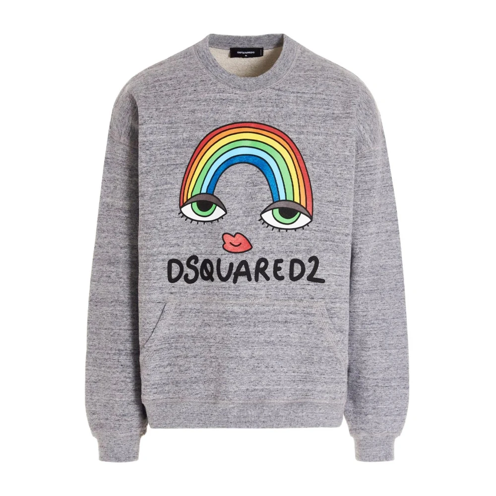Dsquared2 Regenboog Print Sweatshirt Gray Heren