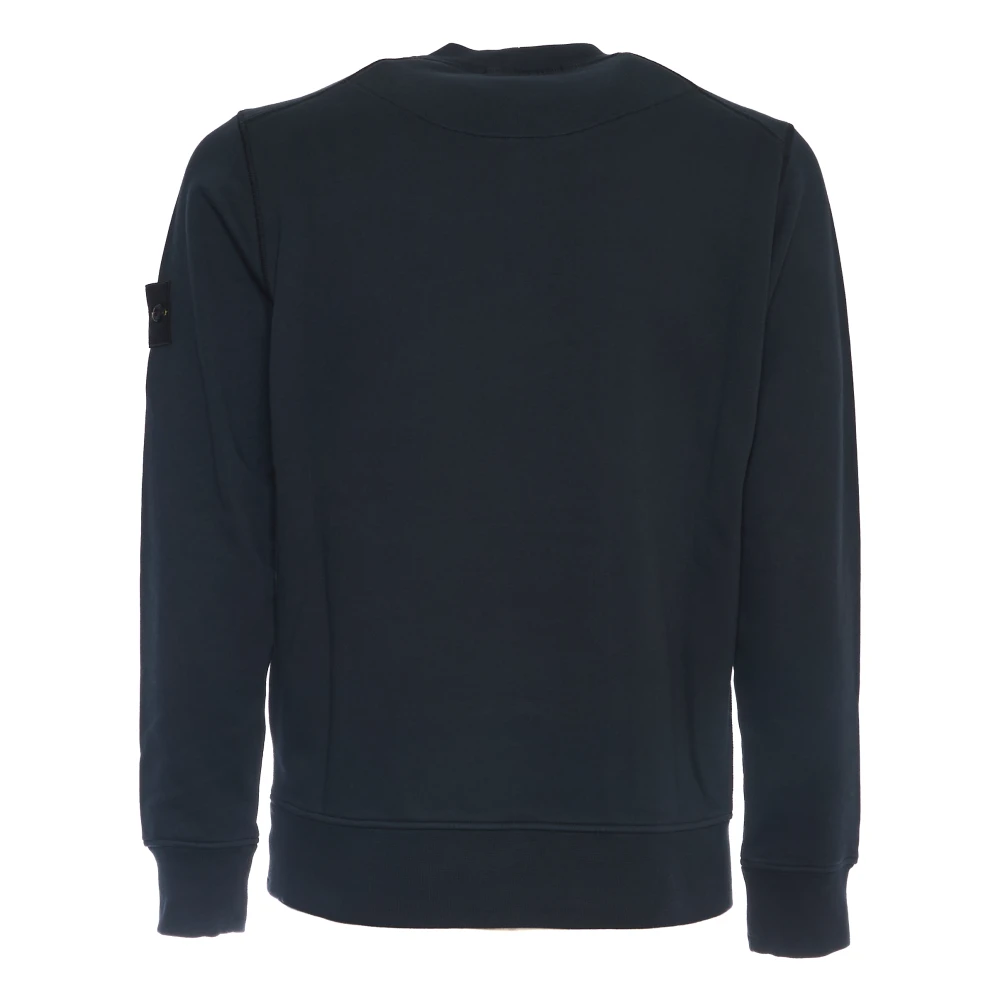 Stone Island Crew Neck Sweatshirt Casual Style Blue Heren