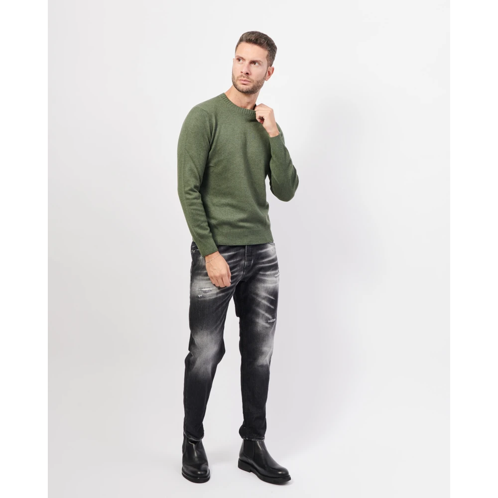 Gran Sasso Groene Alpaca Cashmere Trui Green Heren