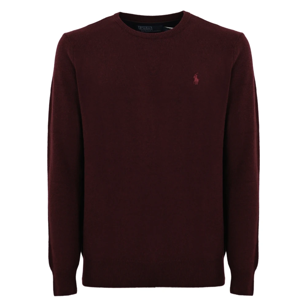 Polo Ralph Lauren Bordeaux Wollen Trui Lange Mouw Red Heren