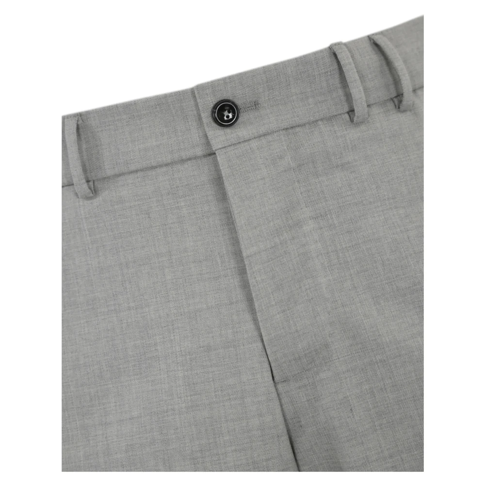 PT Torino Lichtgrijze Wollen Twill Broek Gray Heren