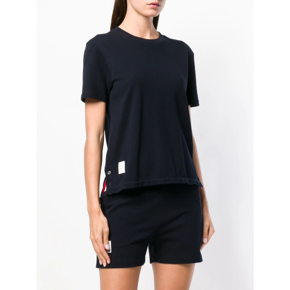 Thom Browne Stijlvolle korte mouwen T-shirt Blue Dames