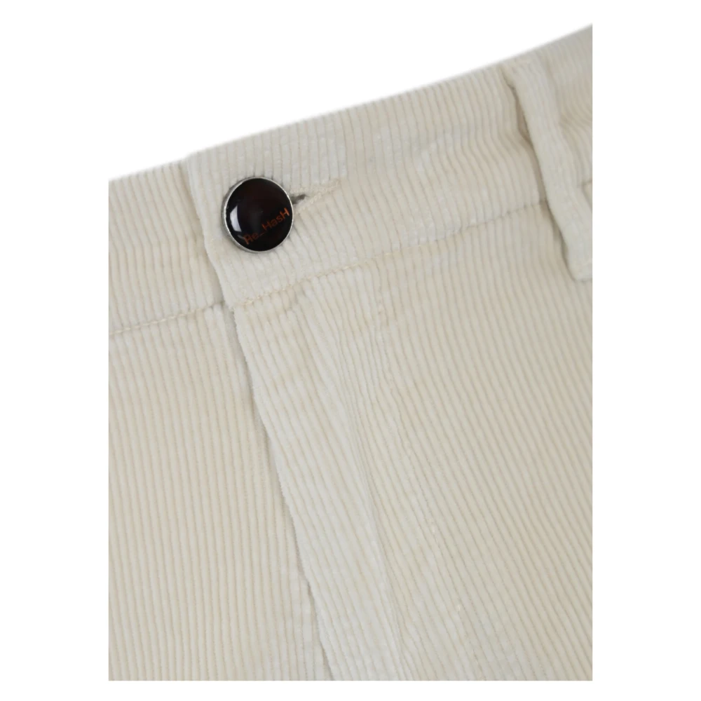 Re-Hash Witte Fluwelen Broek Slim Fit White Heren