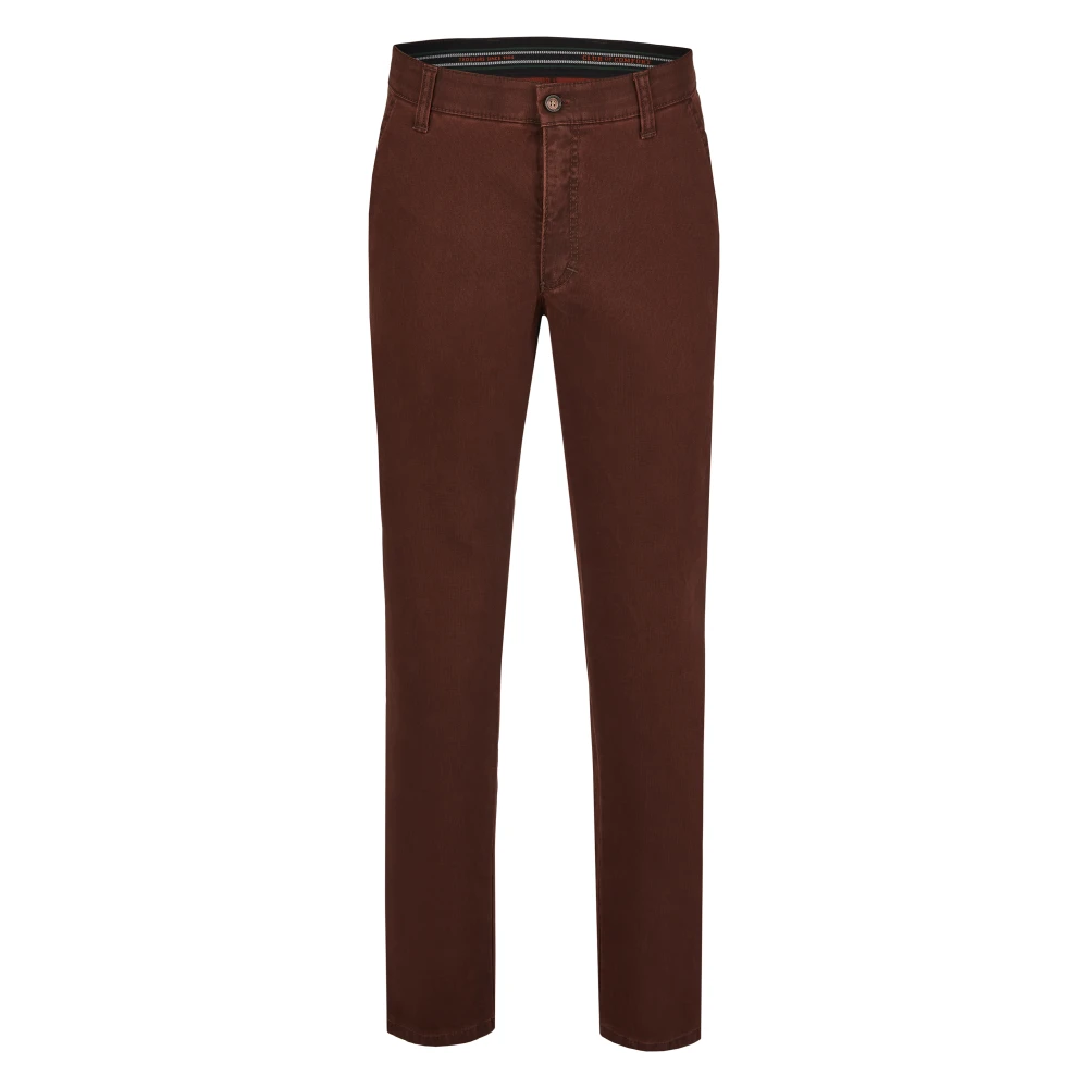 Club of comfort Comfortabele platte voorkant broek met elastische tailleband Red Heren