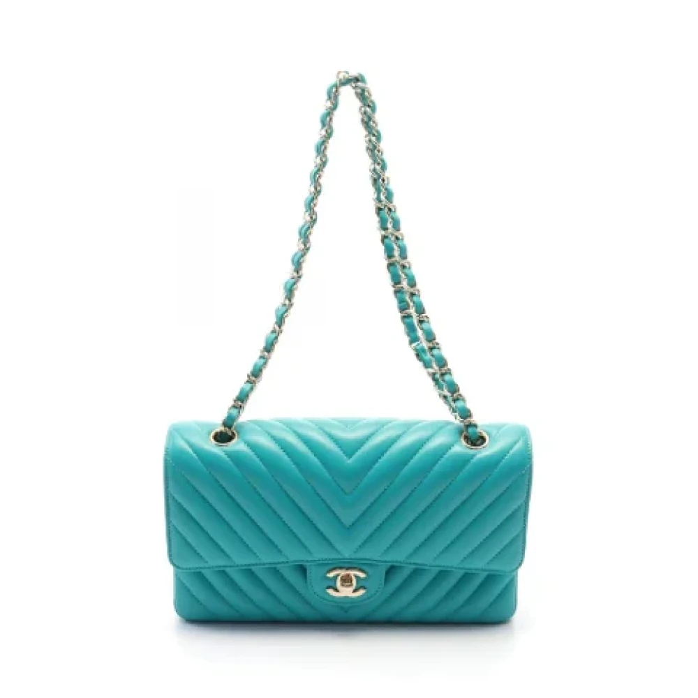 Chanel Vintage Pre-owned Leather chanel-bags Blue Dames