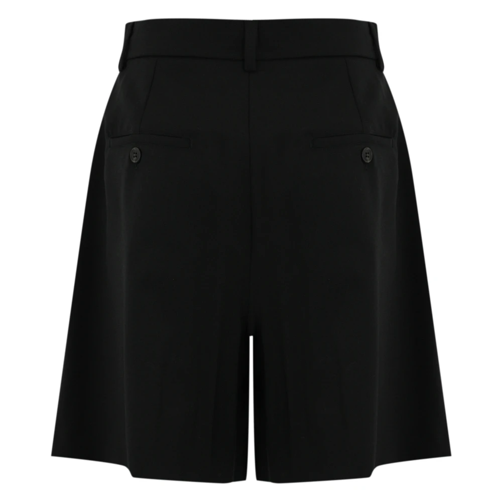 Max Mara Weekend Zwarte wollen Bermuda broek Black Dames