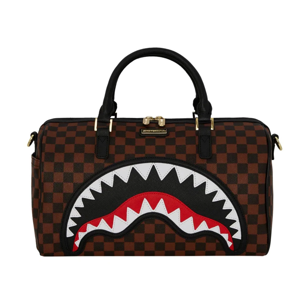 Sprayground Unisex Brown Sawtooth Sharks In Paris Mini Duffle