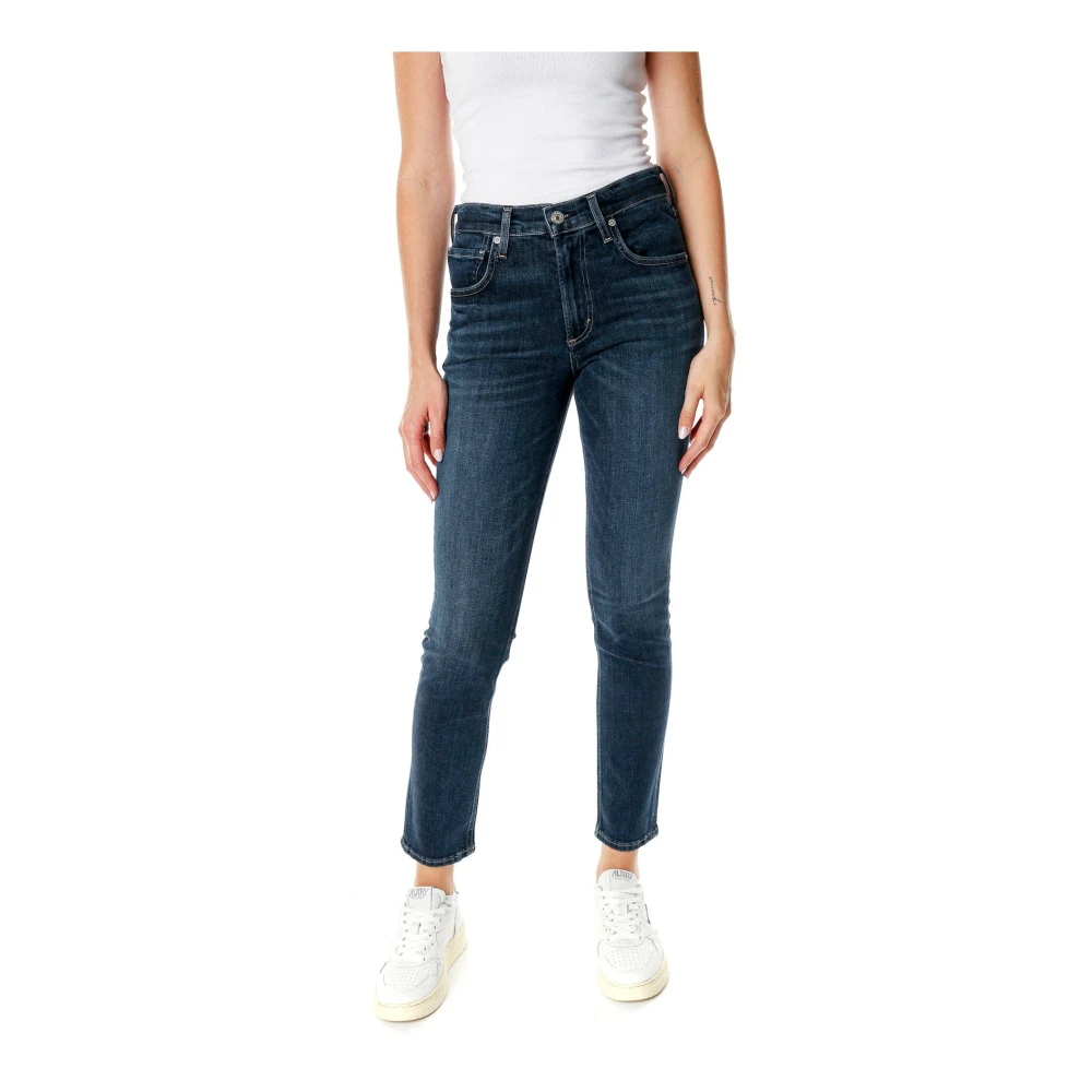Citizens Of Humanity Women's Blue Skinny Fit Jeans, W25, Midwaist Skinny Fit Jeans With Fade Effects