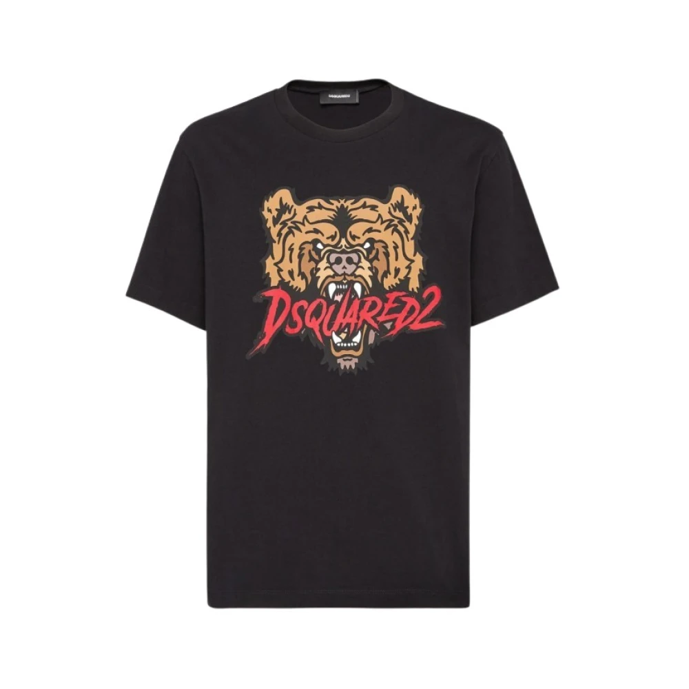 Dsquared2 Beerprint Ronde hals T-shirt Black Dames