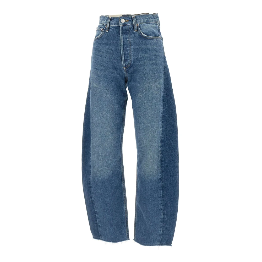Agolde Hoge Taille Wijde Pijp Denim Jeans Blue Dames