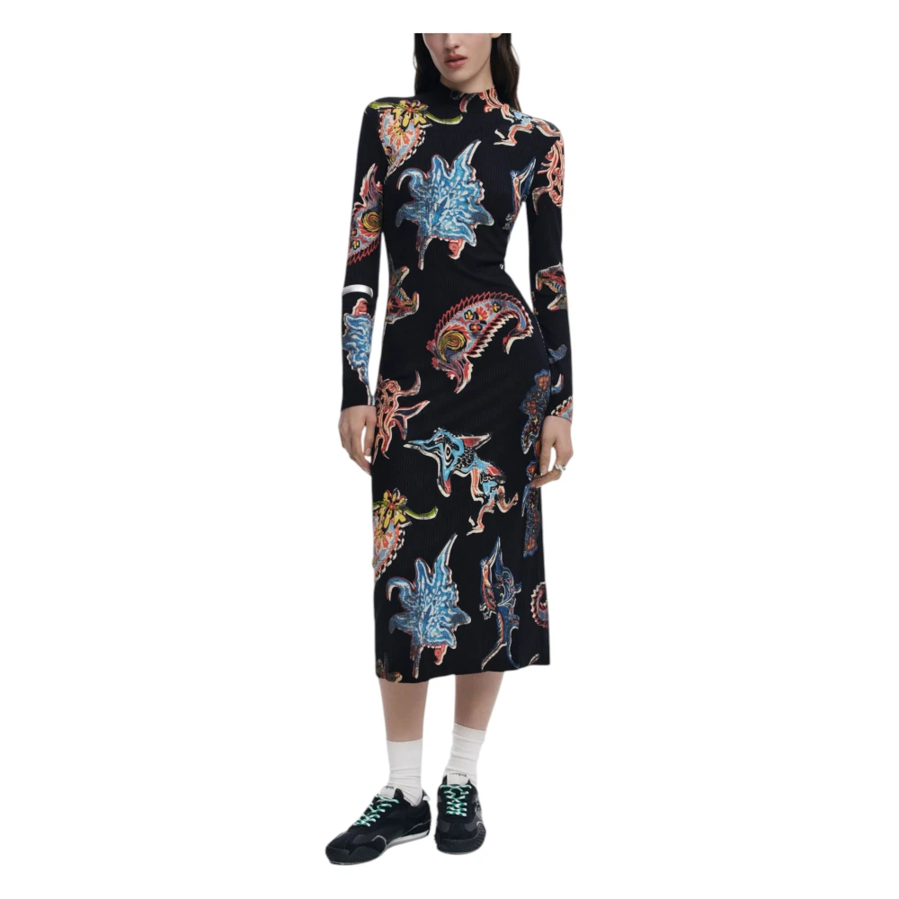 Desigual Lange Jurken Collectie in Viscose Mix Black Dames