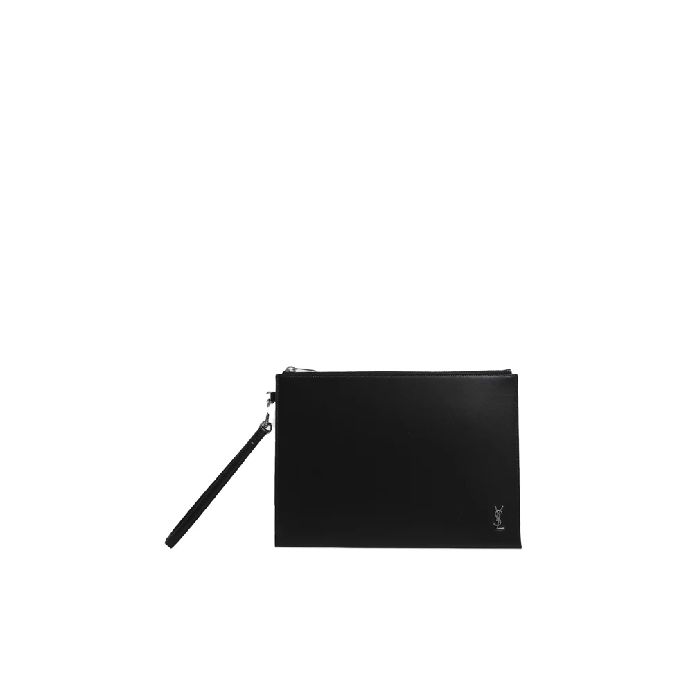 Saint Laurent Zwarte tassen met YSL i-Pad houder Black Heren