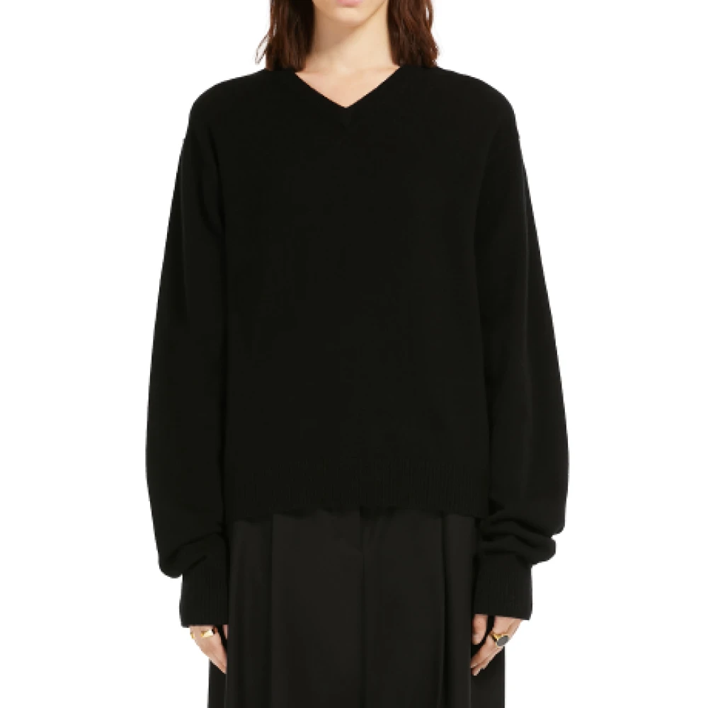 SPORTMAX Zachte wollen en kasjmier trui Black Dames