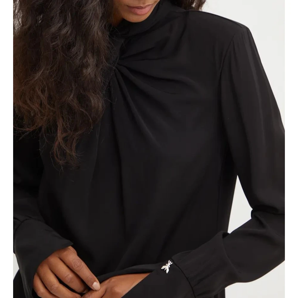 PATRIZIA PEPE Essentiële Knoopshirt Black Dames