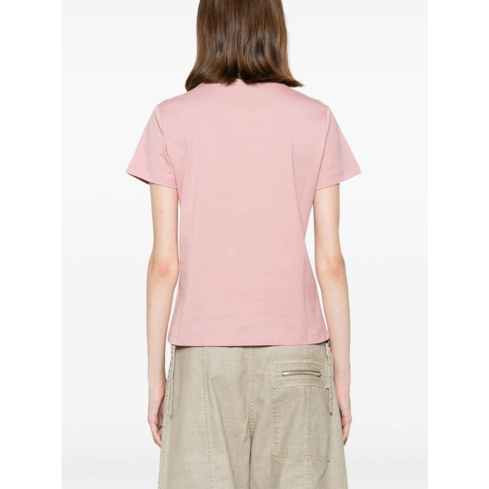 pinko Love Birds Geborduurd Jersey T-shirt Pink Dames