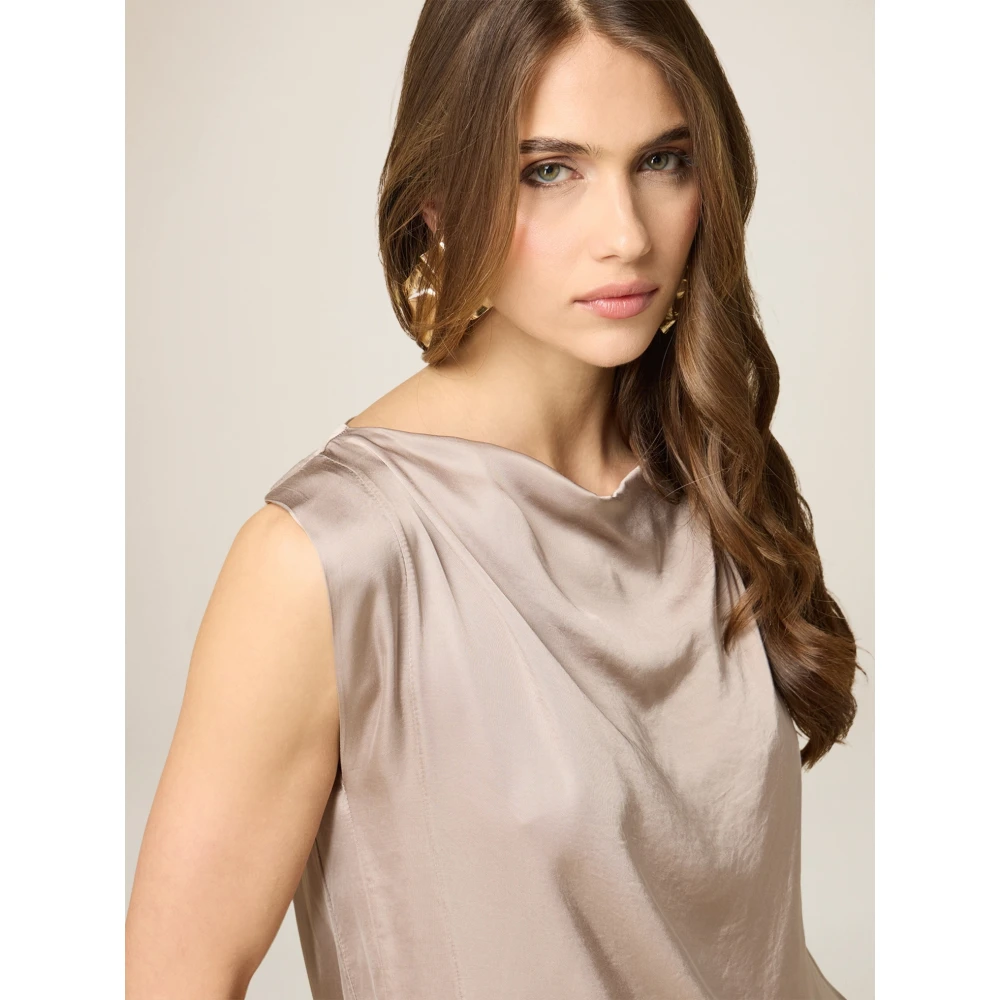 Oltre Kimono Blouse in Viscosesatijn Gray Dames