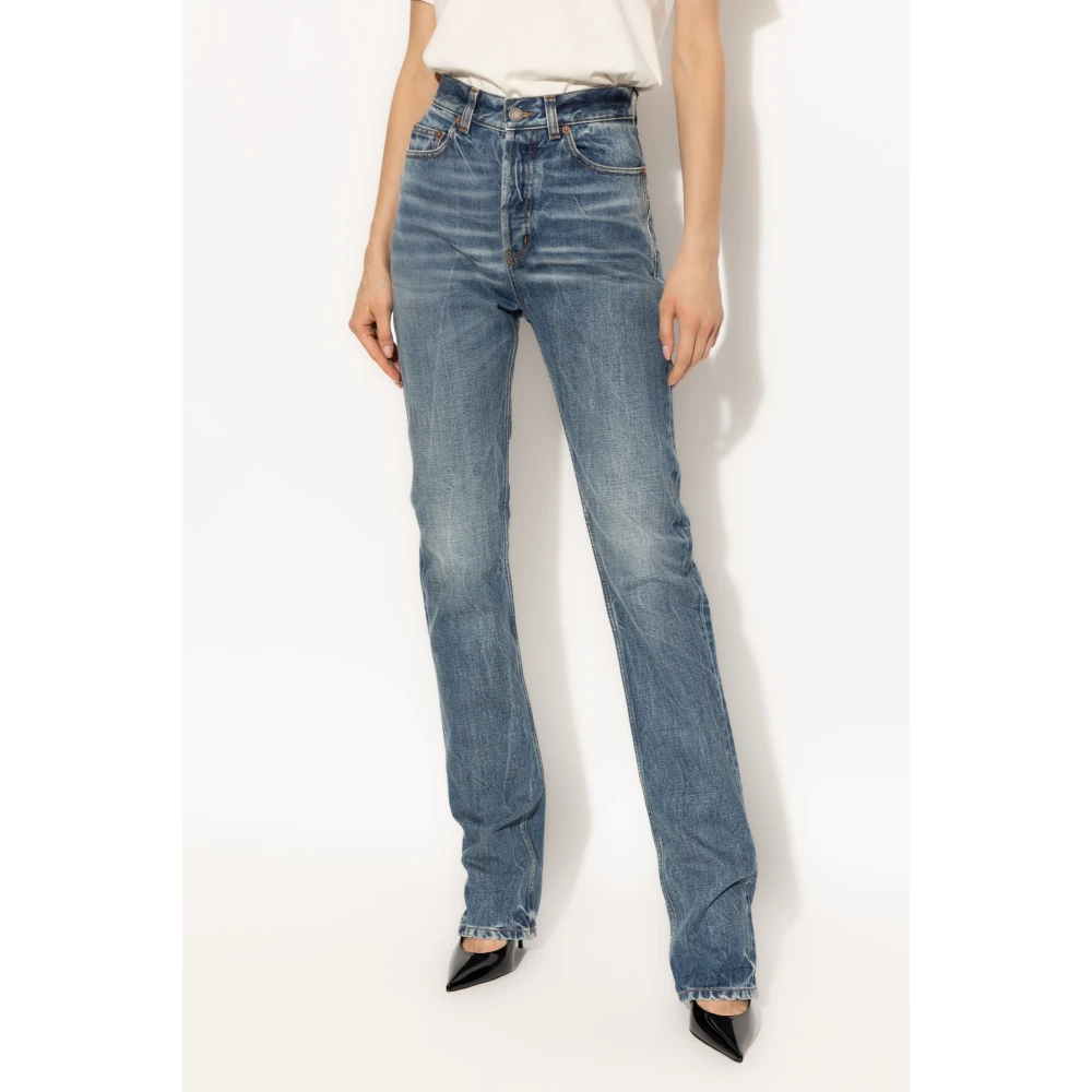 Saint Laurent Jeans met vintage-effect Blue Dames