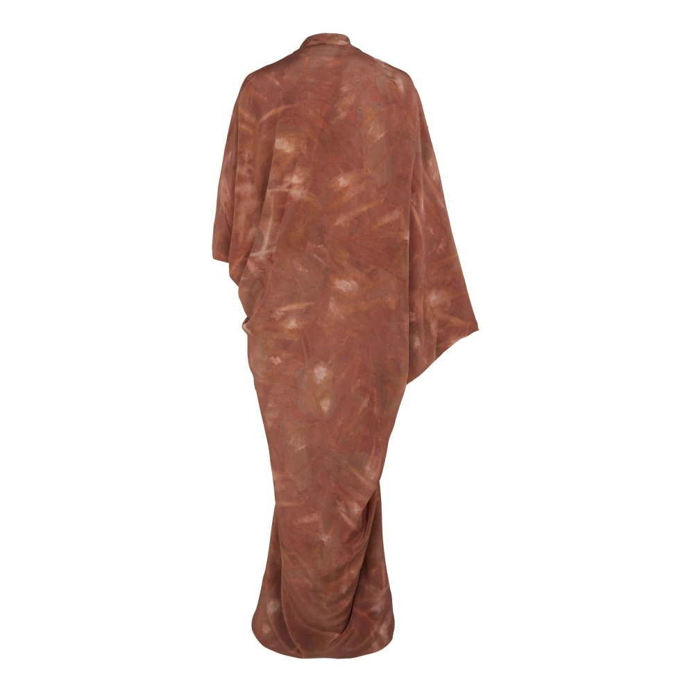 Cortana Zijden kimono-stijl midi-jurk Brown Dames