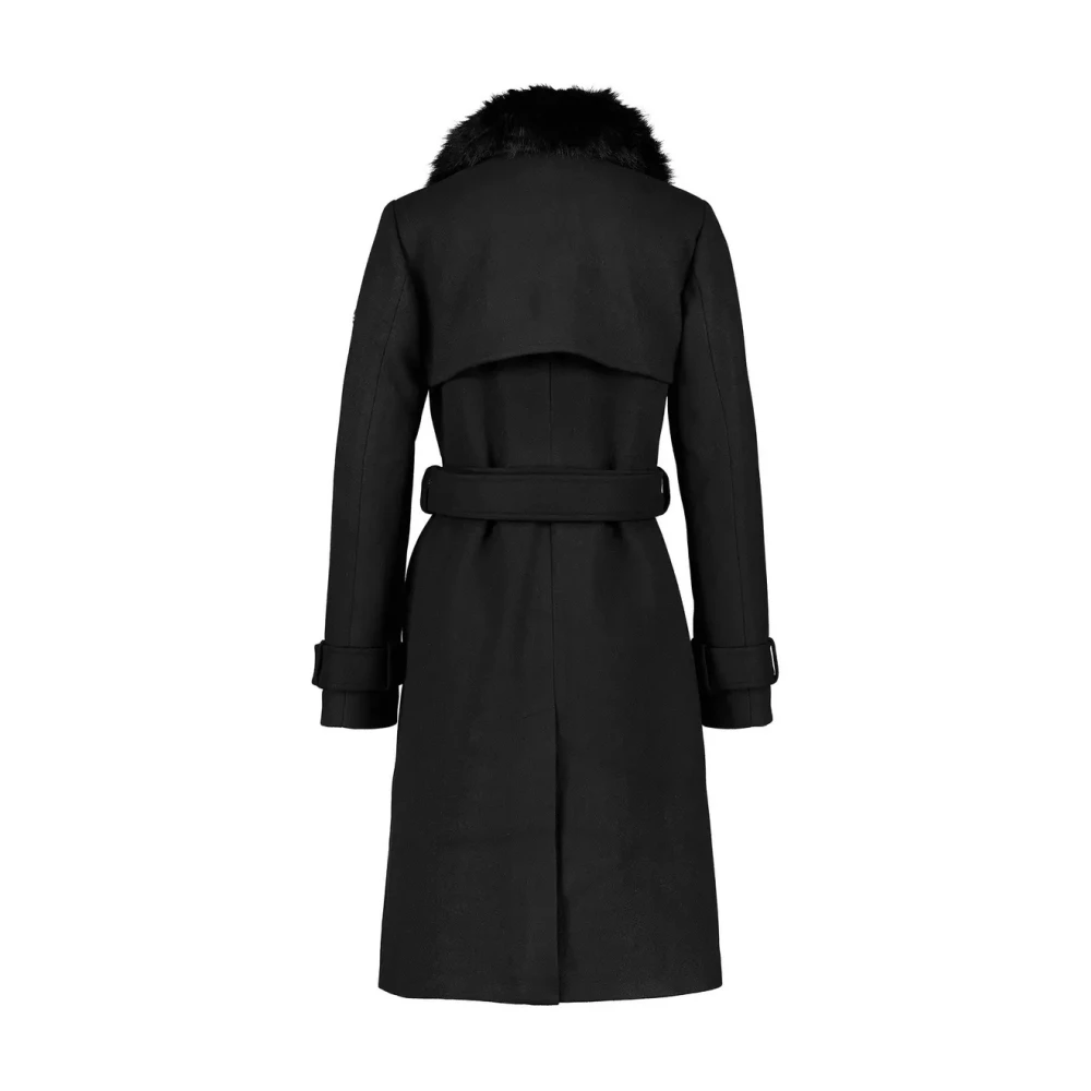 Hollies Elegante double-breasted jas met gouden knopen Black Dames