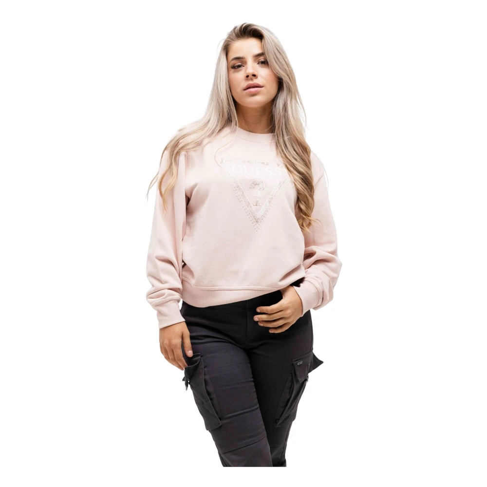 Guess Python Triangle Sweater Pink Dames