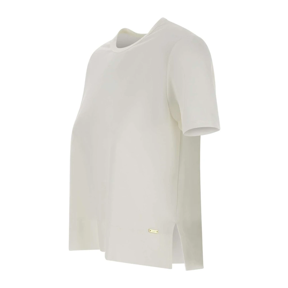 Kaos Wit T-shirt met Gouden Logo White Dames