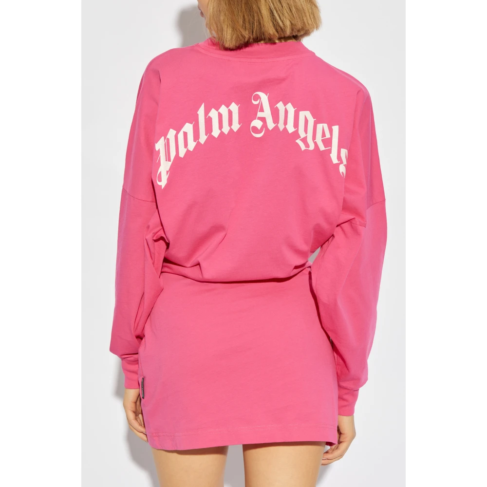 Palm Angels Jurk met logo Pink Dames