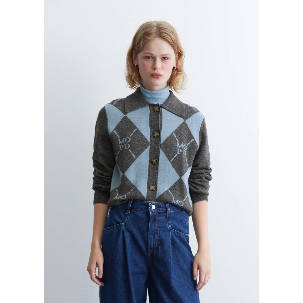 Marc O'Polo Jacquard cardigan regular Blue Dames