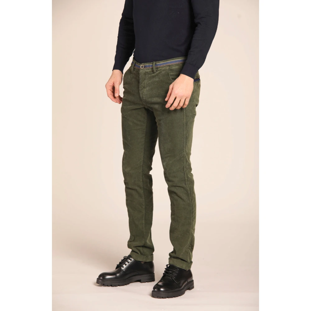 Mason's Fluwelen Winter Chino Broek Slim Fit Green Heren