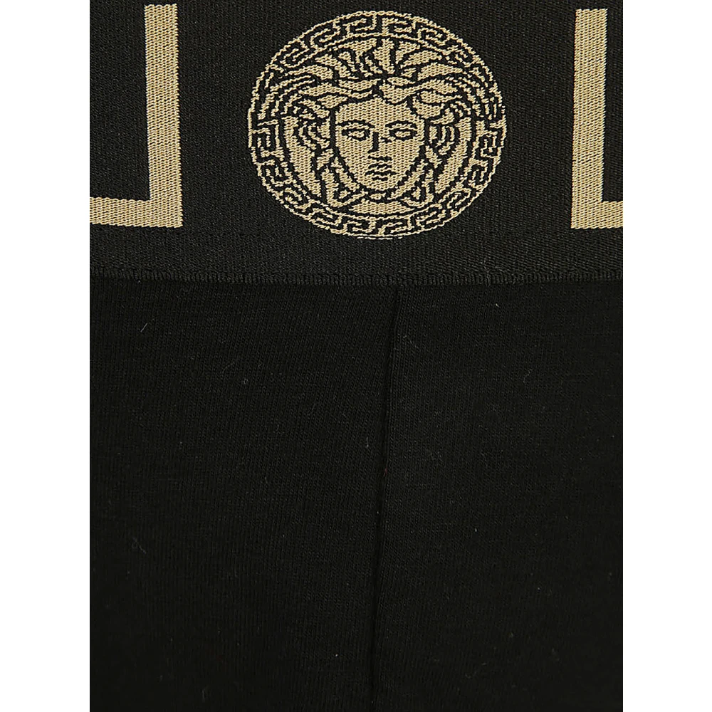 Versace Zwarte Griekse Rand Jock Strap Black Heren