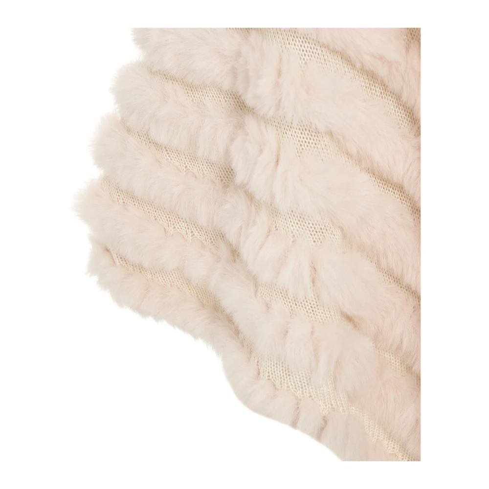 Blugirl Witte Faux Fur Poncho Jas White Dames