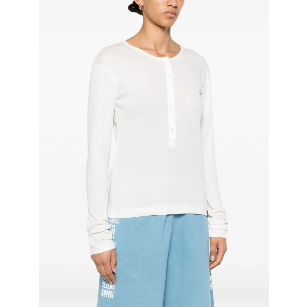 pinko Witte Crew Neck Longsleeve Shirt White Dames