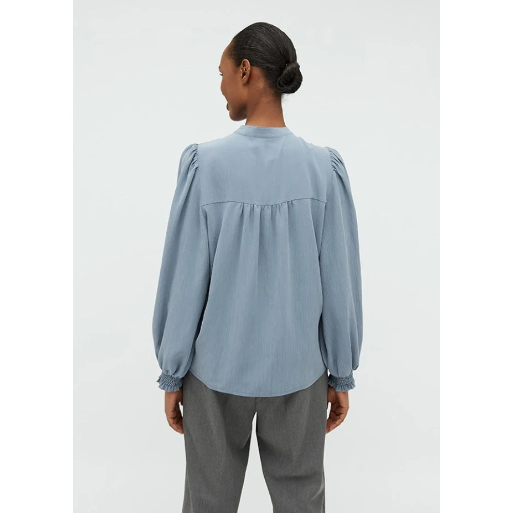 MbyM Blauwe Edeline Mandarin Kraag Blouse Blue Dames