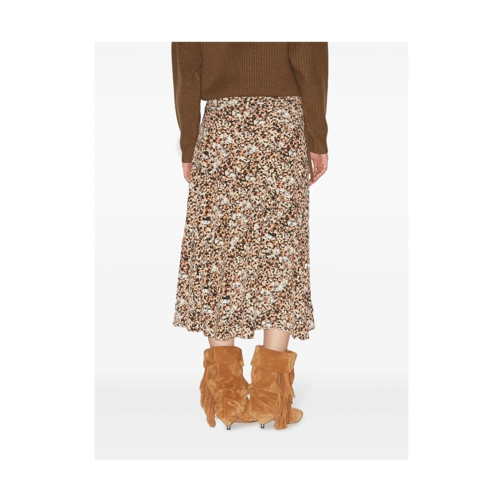 Isabel marant Bruine Abstract Patroon Zijde Mix Rok Brown Dames