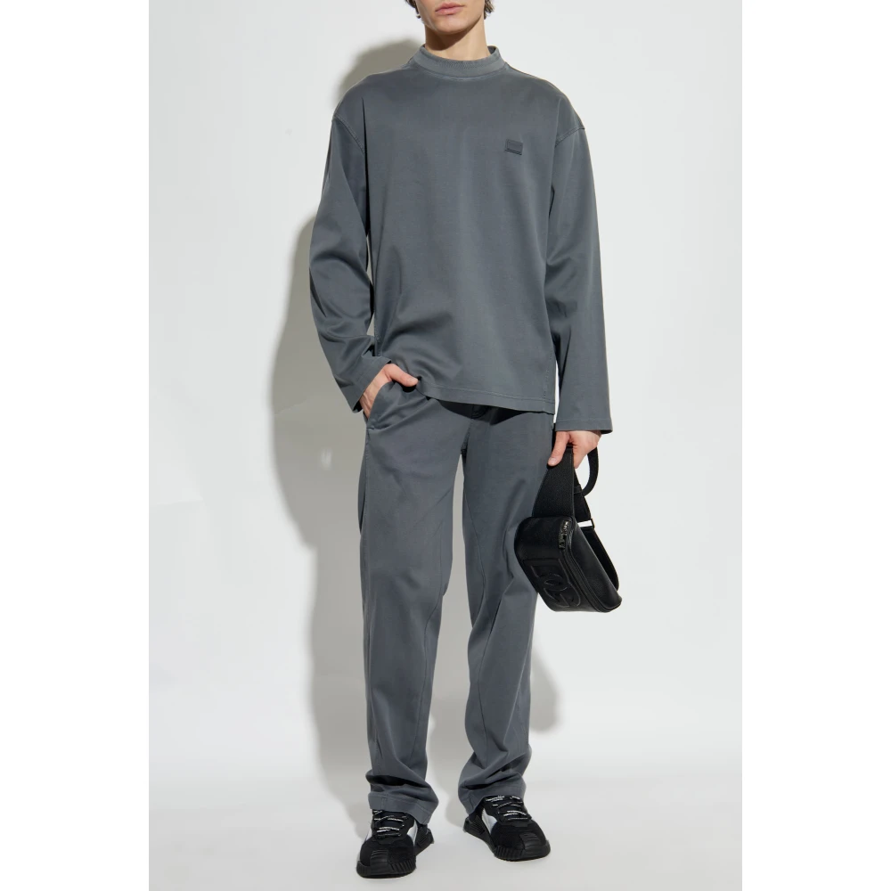 Dolce & Gabbana Sweatshirt met logoplaatje Gray Heren