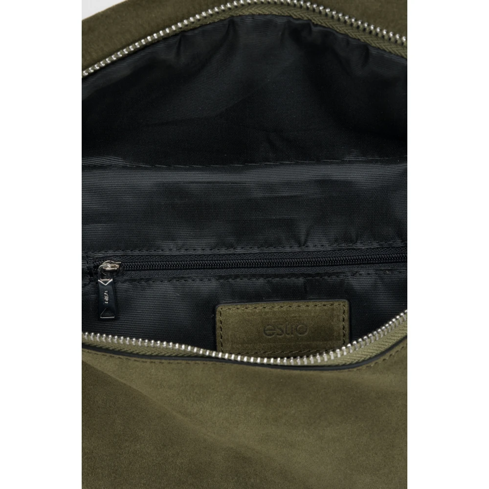 Estro Donkergroene Heuptas voor heren gemaakt van natuurlijk velours Green Heren