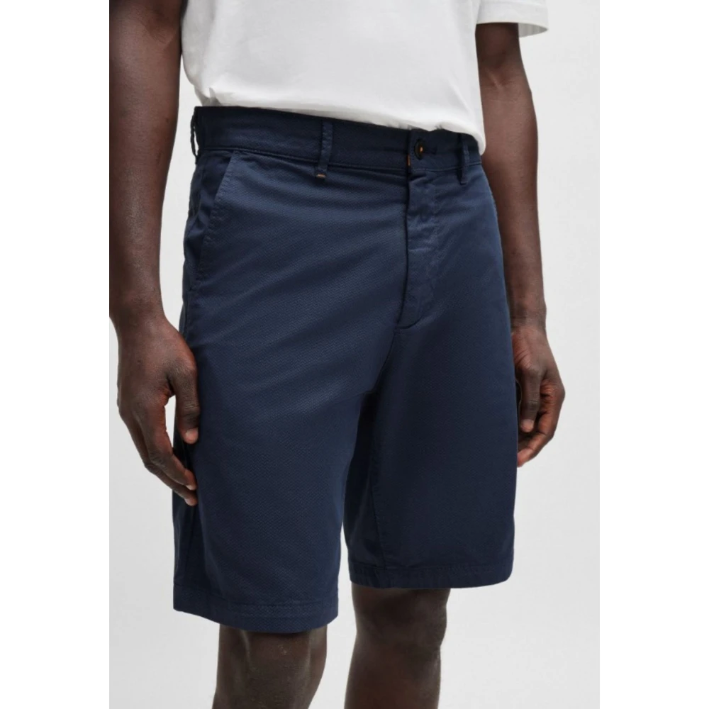 Hugo Boss Slim Chino Shorts voor Mannen Blue Heren