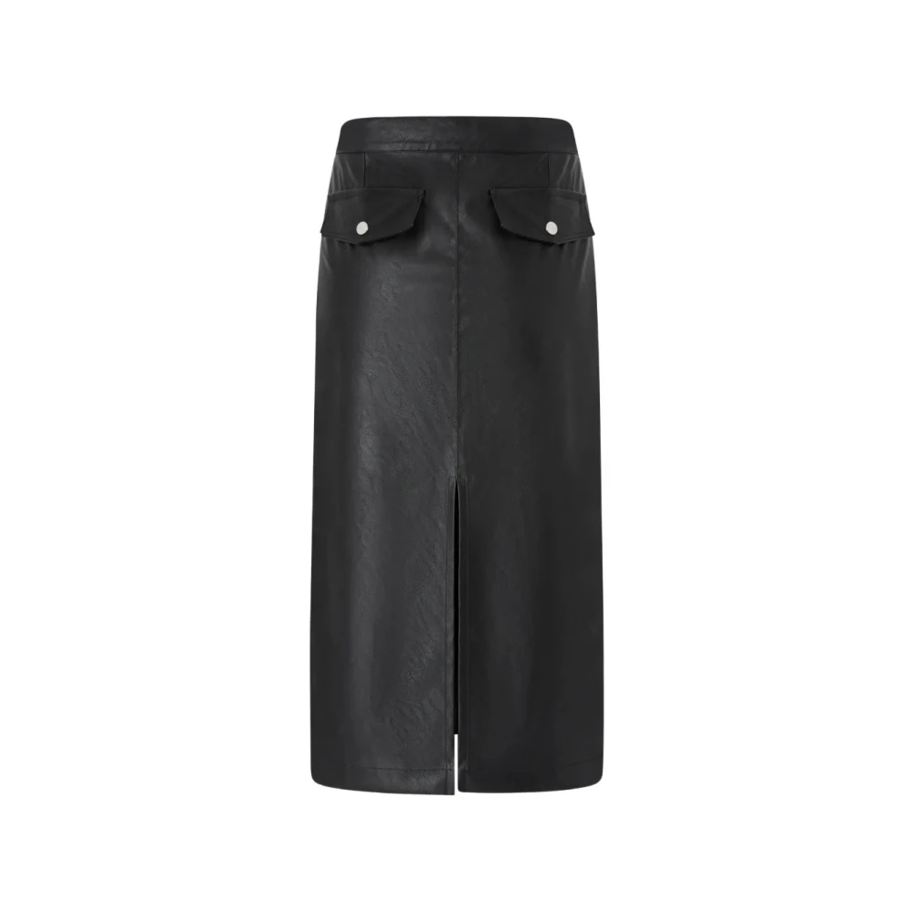 Pinko Vrouw Zwart Rokken Dames, L, Leer, Gerbera Spalmato Effetto Rok