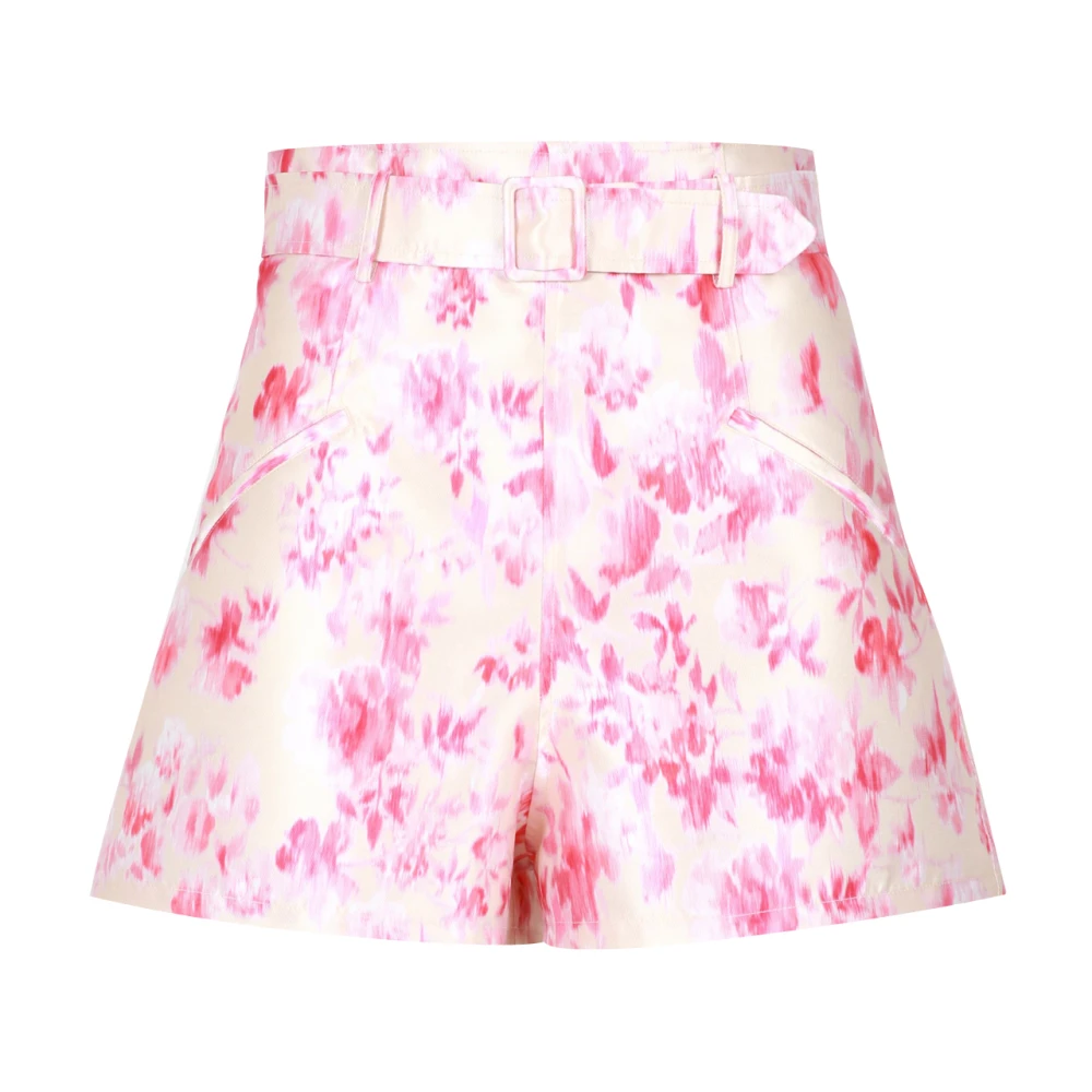 Philosophy di Lorenzo Serafini Satijnen Shorts met Abstracte Print Multicolor Dames