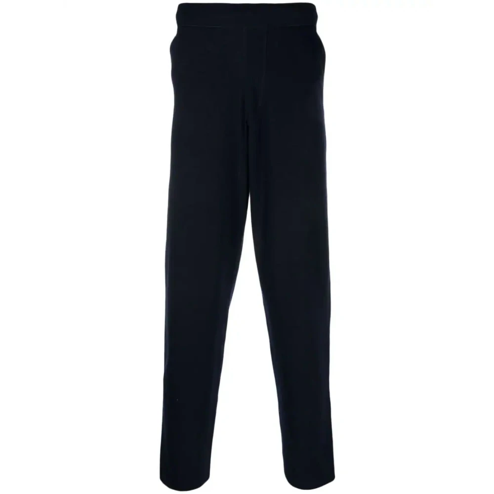 Brioni Blauwe Leren Casual Broek Blue Heren